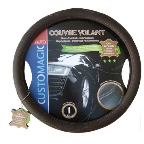 Couvre volant Custo Grand Confort Havana Cuir veritable Inodore Automobile  Moto outdoor