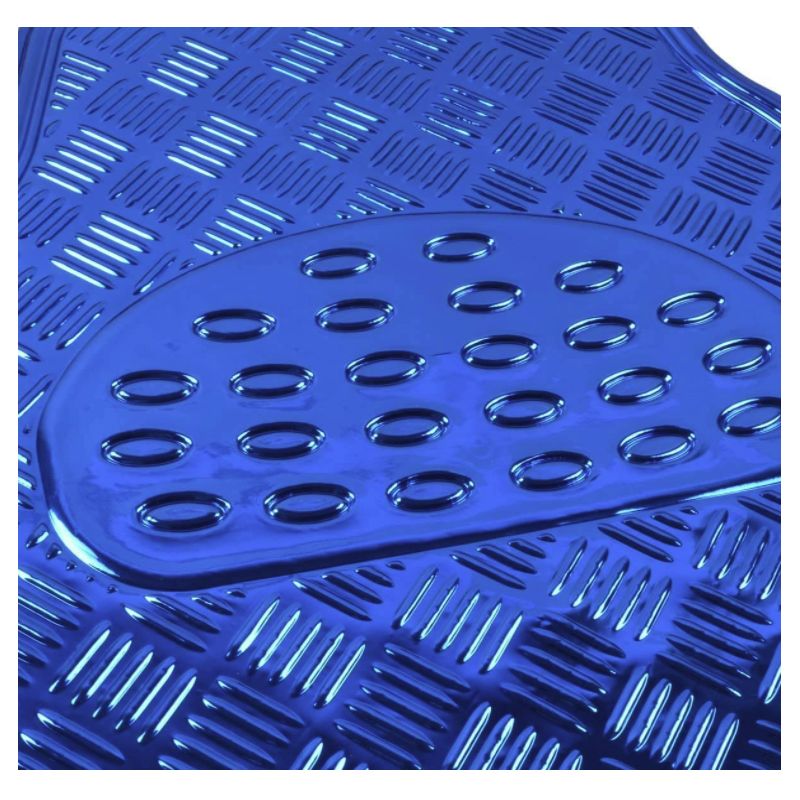 Tapis auto tuning taille universelle PVC aspect métal Majorque bleu