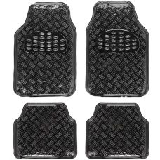 Tapis Auto CAOUTCHOUC 2 avts+2 arrieres Tuning metal Noir Universel