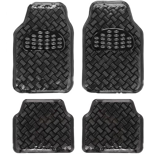 Tapis Auto freemountain CAOUTCHOUC 2 avts+2 arrieres Tuning metal Noir Universel  Universel